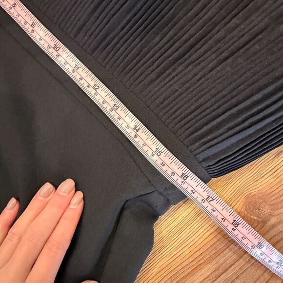 NWOT Mainstrip Black Formal Jumpsuit Accordion Pleated Flare Top Wide Leg - Picture 10 of 11